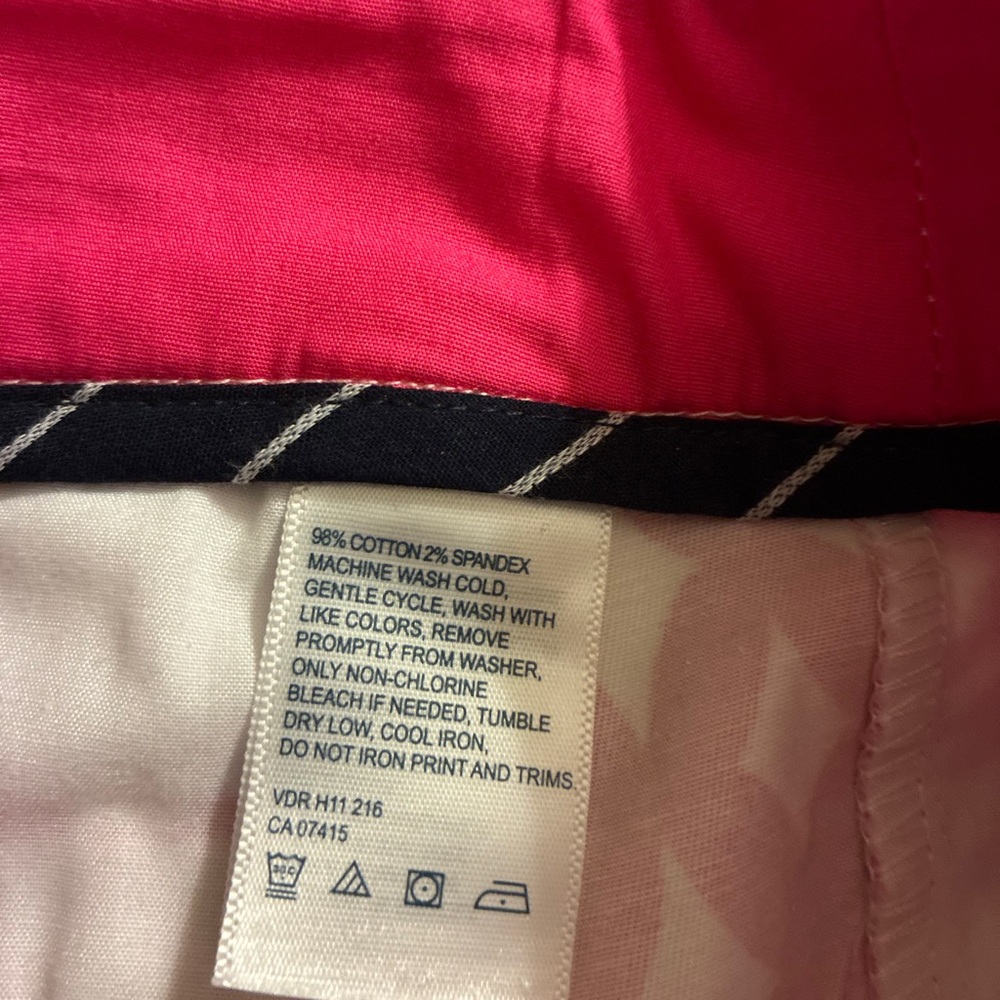 Nautica Pink and White Geometric Pattern Straight Leg Pants - Picture 4 of 7